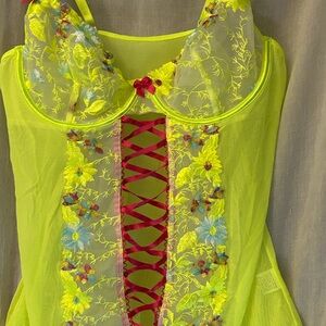 Vibrant Lace-Up Floral Top